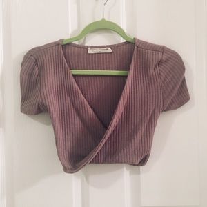 Ribbed Soft Taupe Crop Top